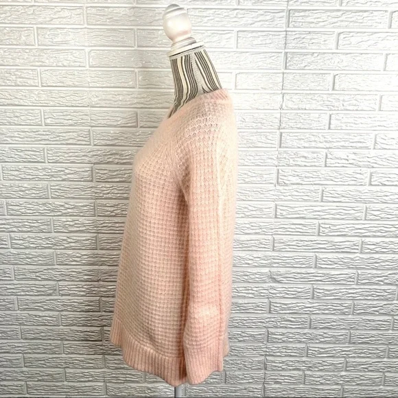 Lou & Grey Semi-Sheer Peach Alpaca Blend Sweater - Picture 5 of 6